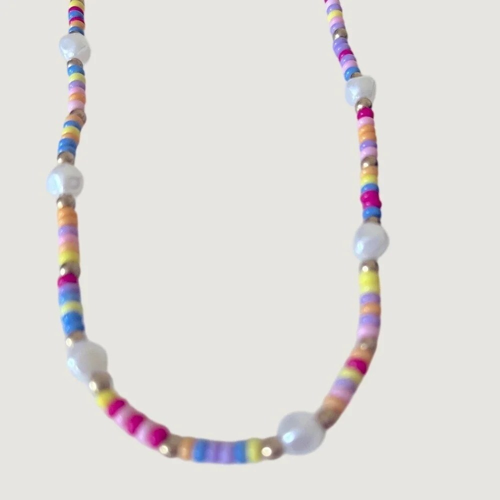 Art Class And Wild Fable Necklaces Hoop Earrings Bundle Gold Tone Colorful
